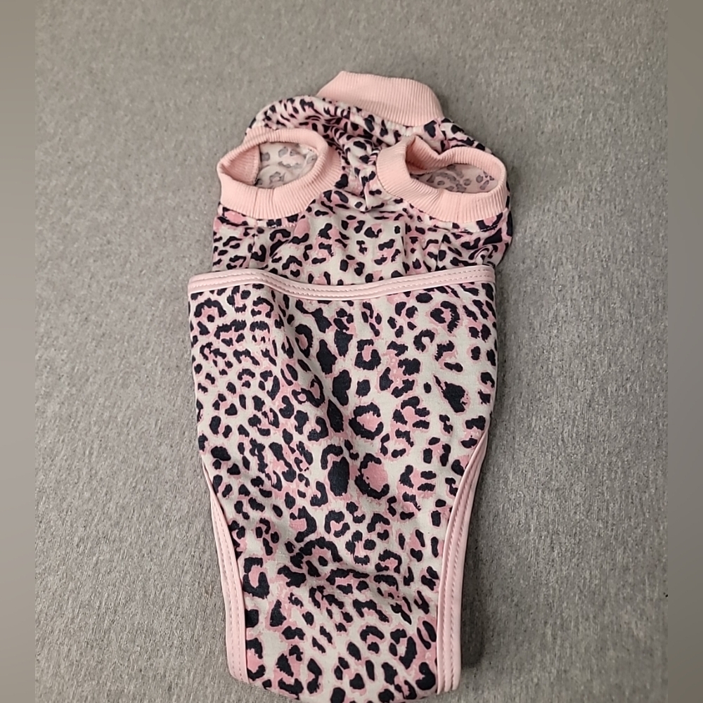 Pink Leopard Print One Piece Dog Outfit S NWOT